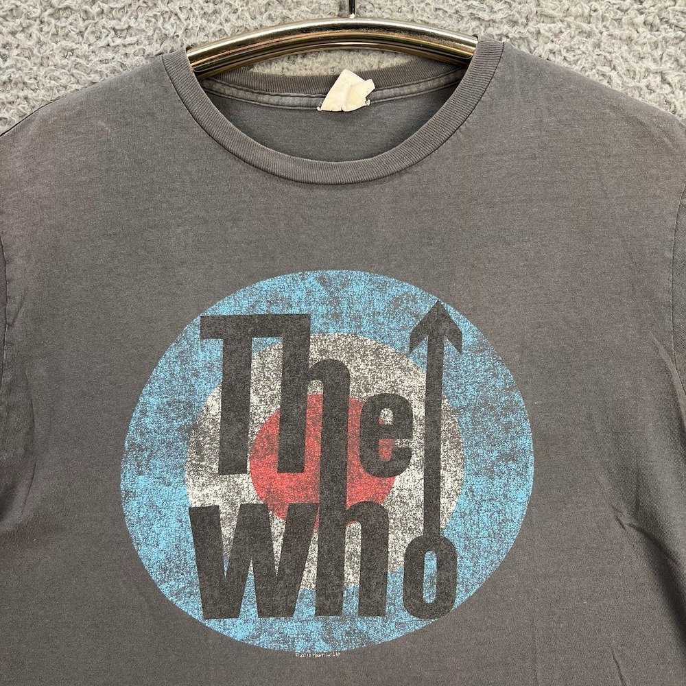The Who Band T-Shirt Size Large Bay Island Gray Distressed Retro Y2K Grunge EUC